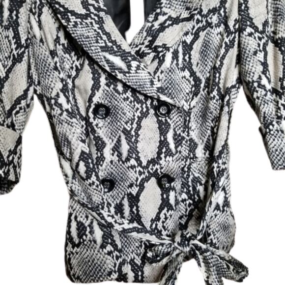 Focus 2000 Petite Snake Print Trench Blazer 10P - Picture 6 of 8